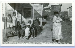 Rppc Real Photo Postcard Lewis Turpentine Still African Americans Brooksville Fl