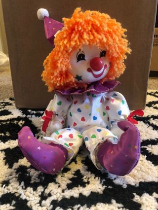 Clown Doll Wind Up Musical Plays And Head Moves Around Vintage Hand - Crafted