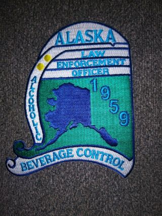 Obsolete Shoulder Patch Police Alaska Law Enforcement Officer Alcoholic Bev Con