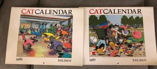 Two Kliban Cat Calendars 1986 1987 Hard To Find Colorful