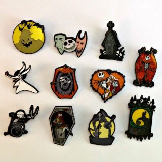 Nightmare Before Christmas Blind Box Loungefly Enamel Pins Complete Set Of 11