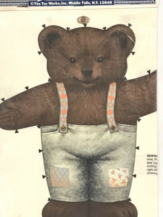 The Toy Sew It Yourself Rag Toy Teddy In Suspenders Goldilocks Baby Bear