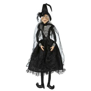 Witch Doll Large 30 " Sitting Prop Movable Arms Halloween Country Farmhouse