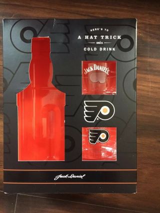 Jack Daniels Gift Set With No Bottle Philadelphia Flyers Rocks Glasses Barware