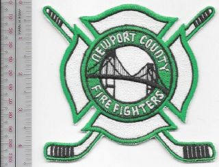 Newport County Fire Department Rhode Island Firefighters Ice Hockey Crest Large
