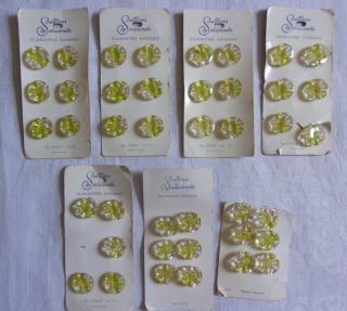 41 Vintage Collectible 1/2 " Glass Buttons By Schwanda On Their Cards