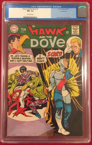 Hawk & Dove 1 Cgc 9.  2 Old Label - - Steve Ditko C&a 1968
