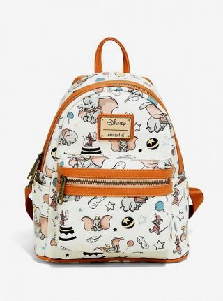 Nwt Loungefly Disney Dumbo Icons All Over Print Mini Backpack Bag