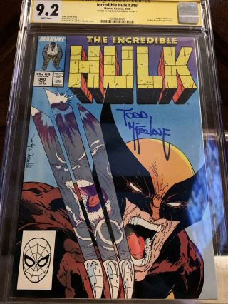 Incredible Hulk 340 Cgc Ss 9.  2 Signed By Todd Mcfarlane Marvel Wolverine Spawn