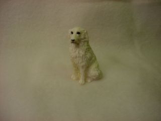 Great Pyrenees White Dog Figurine Resin Hand Painted Miniature Small Mini Puppy