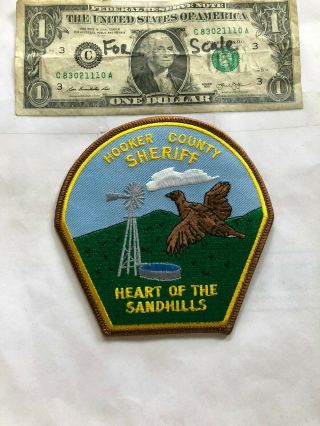 Hooker County Nebraska Police Patch (sheriff) Un - Sewn In Great Shape