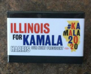 2020 Democrat Kamala Harris President Illinois Supports Logo Button