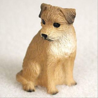 Border Terrier Dog Tiny One Miniature Small Hand Painted Figurine