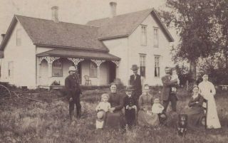 1890s Cabinet Card Photo Pawnee City Nebraska Family & Homestead