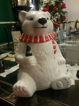 Coca Cola Coke Polar Bear Always Cool Cookie Jar 10 " Ceramic Vintage 1994 Nib