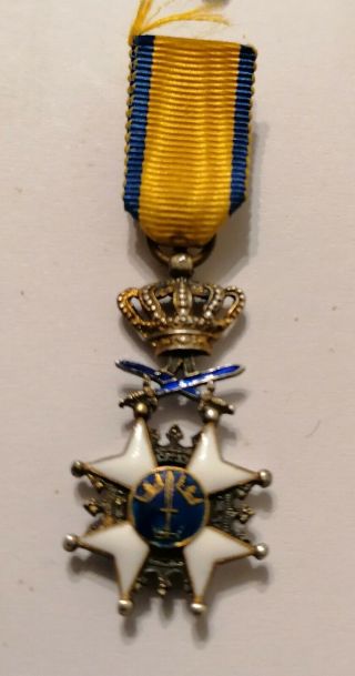 Miniature For Sweden Order Of The Swords 4th Class,  Enamel,  Medal