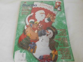 Plaid Bucilla Felt Applique Christmas Stocking Kit Santa/snowman 84385 Seald