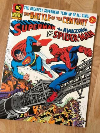 Superman Vs Spider - Man 1 Dc Marvel Big Treasury Edition 100 Pgs Vf 8.  0