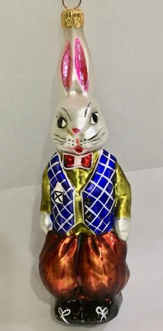 Larger “billy Bunny” Ornament By Christopher Radko - 6 " - Great Gift