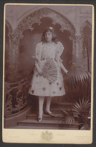 Cab1807 Victorian Cabinet Photo: Girl In Fancy Dress Costume,  Lewis,  Bath