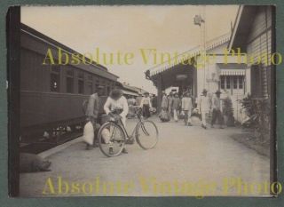 Old Photo Johore State Narrow Gauge Railway Station Singapore Malaysia 1910 - 20
