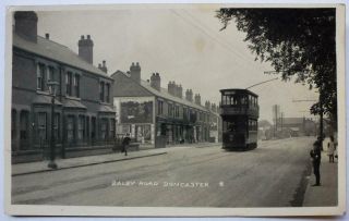Real Photo Postcard Balby Road Doncaster Tram