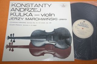 Kulka Marchwinski Brahms Franck Violin Sonatas Polish Ed1 Muza Stereo Nm