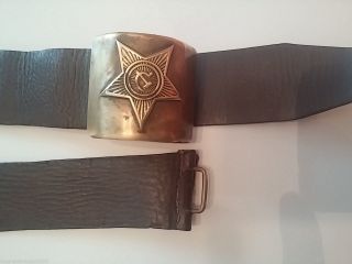 Military SOLDIER BELT Russian USSR RED ARMY History Leather 1950 Mans 3