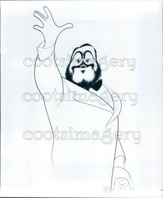 Press Photo Opera Singer Luciano Pavarotti Artist Caricature