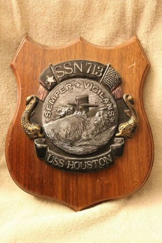 Uss Houston Ssn 713 Painted Resin Plaque