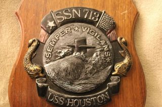 USS HOUSTON SSN 713 PAINTED RESIN PLAQUE 2