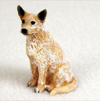 Australian Cattle Dog Tiny Ones Dog Igurine Statue Pet Gift Resin Red