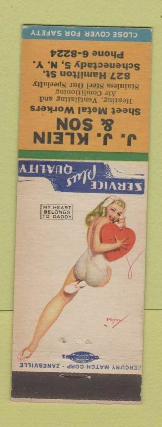 Matchbook Cover - Jj Klein And Son Sheet Metal Workers Schenectady Ny Pinup