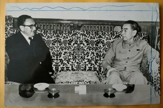 1971年周恩來與基辛格照片 China Premier Zhou Enlai & Us Secretary Of State Kissinger Photo