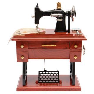 Treadle Sewing Machine Music Box Antique Gift,  Musical Education Toys Home Decor