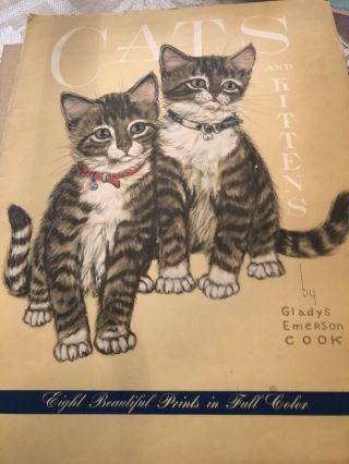 Gladys Emerson Cook Cats And Kittens Portfolio 8 Prints Full Color Penn Prints