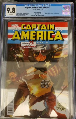 Captain America: Sam Wilson 7 - Alex Ross Variant Cover - Cgc Grade 9.  8 - 2016