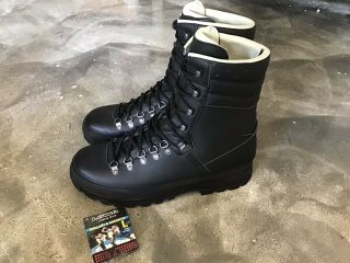 Vintage Lowa Classic 9” Combat Boots,  Black,  Size 14,  German Made