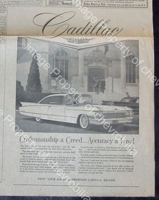 1960 Cadillac Coupe De Ville 11x14 " Newspaper Ad Deville,  Rambler Ad