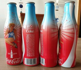 Coca Cola Alu Bottle From France.  125 Years Promotion.  Empty Bottle