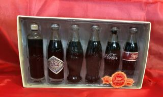 Evolution Of The Coca Cola Contour Bottle Mini Bottle Anniversary Set 1998 Coke
