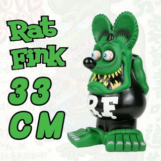 13 " Green Black Rat Fink Figure Action Roth Ed Big Daddy Statue Model Toy
