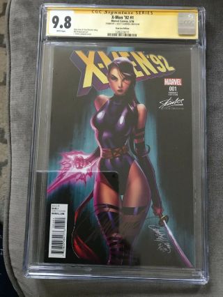 X - Men ‘92 1 Psylocke Variant Cgc 9.  8 Ss Signed By J Scott Campbell