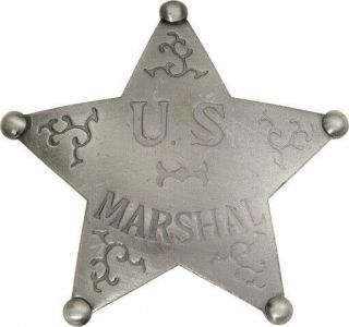 Badges Of The Old West Us Marshal Measures Approximately 3 1/8 " X 3 1/8 " Reprod
