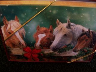Leanin Tree Horses By Fence Christmas Card Set