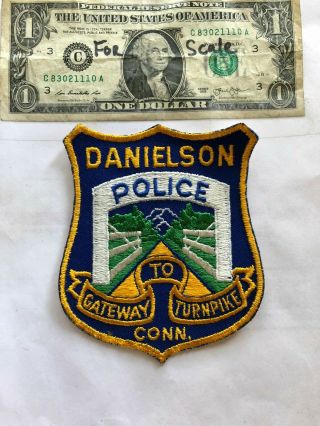Danielson Connecticut Police Patch Un - Sewn Great Shape