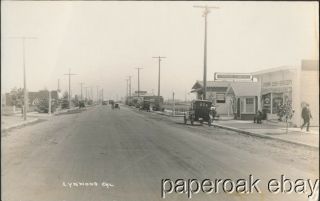 Ca1910 Lynwood,  California Real Photo Postcard Showing Land Office