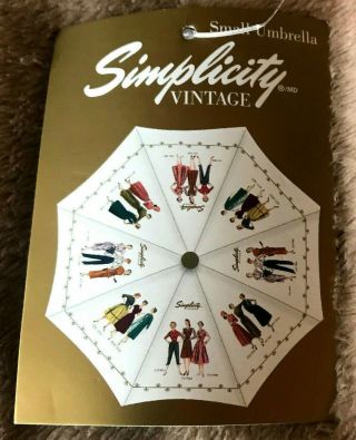 Simplicity Vintage Patterns Umbrella Cream with Multi - Colored Clothing NWT 3