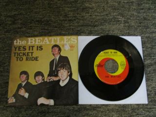 The Beatles Ticket To Ride 45 And Picture Sleeve