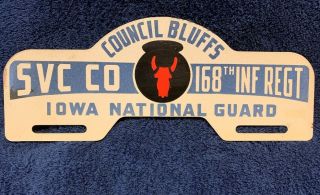 34th Infantry Division,  National Guard Council Bluffs,  Iowa License Plate Topper